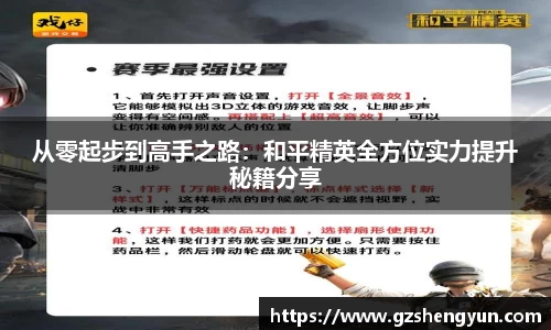 从零起步到高手之路：和平精英全方位实力提升秘籍分享
